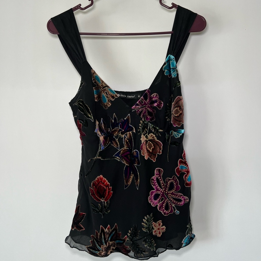 Medium Black y2k Jaloux Silk Tank Top